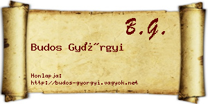 Budos Györgyi névjegykártya
